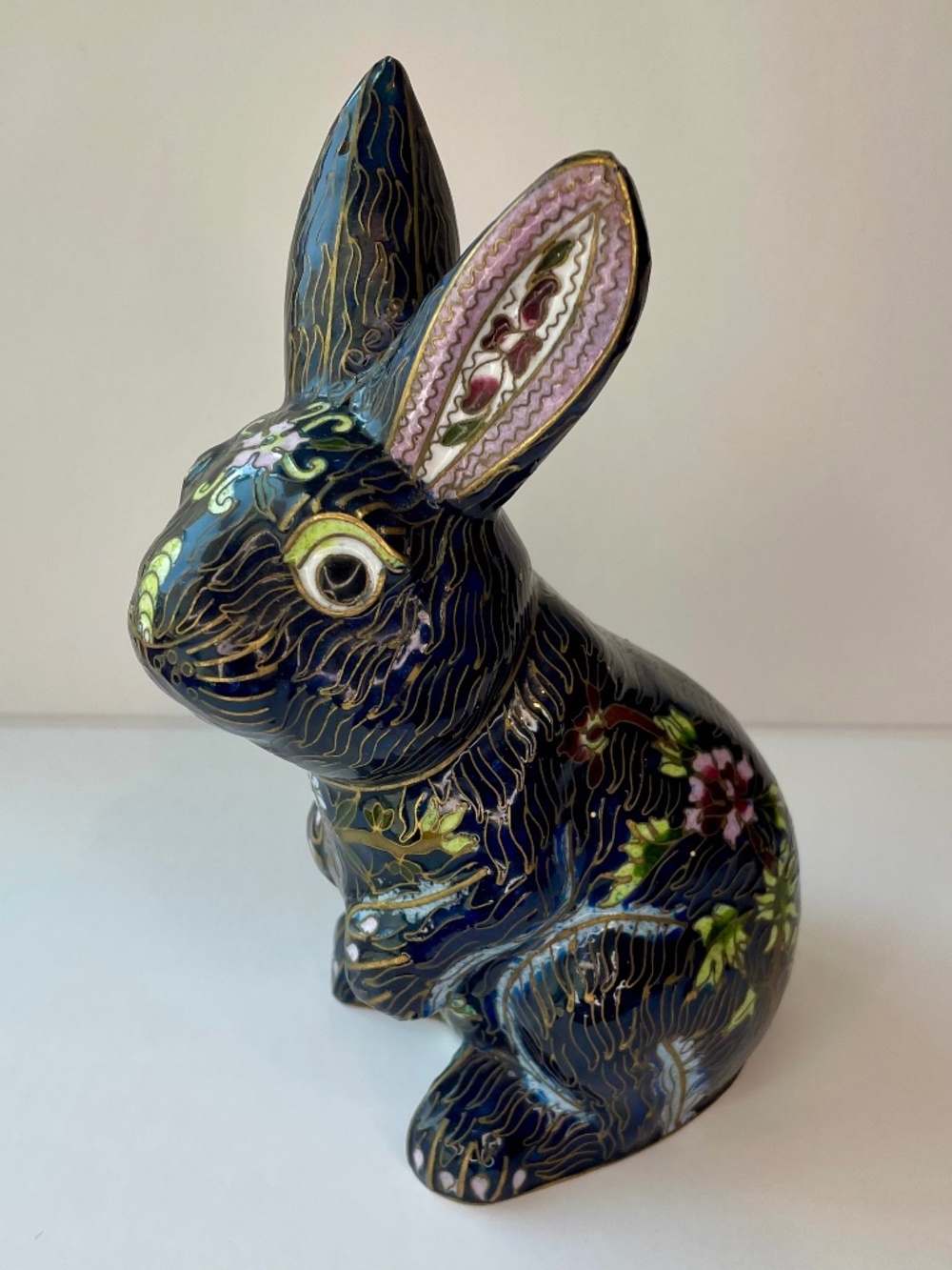 Vintage Cloisenné Enamel Rabbit Figurine